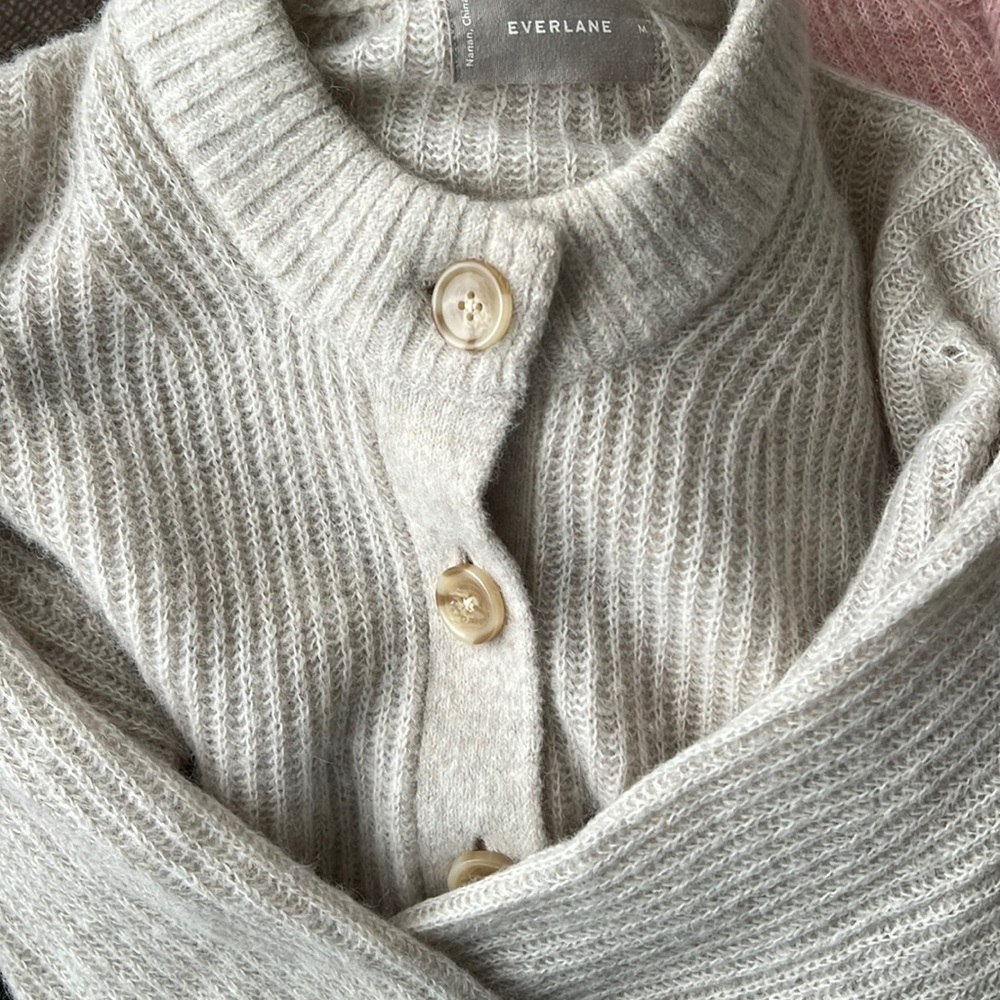 Everlane alpaca cardigan- beige